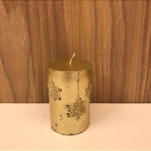 VELA DECORATIVA NATALINA DOURADA