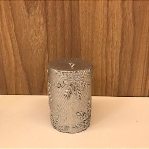 VELA DECORATIVA NATALINA PRATA - PEQUENA
