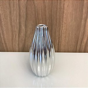 MINI VASINHO LISTRADO PRATA DE CERAMICA