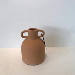 VASO BOJUDO COM ALÇAS TEXTURIZADO TERRACOTA PEQUENO
