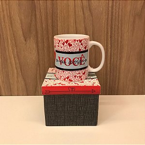 CANECA EM CERAMICA - EU AMO VOCÊ
