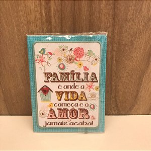 PLAQUINHA  IMÃ - FAMILIA È ONDE A VIDA COMEÇA...