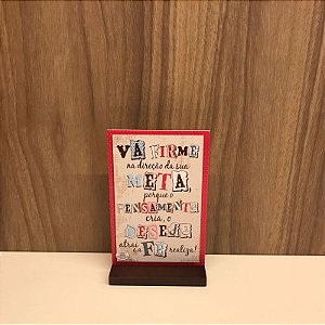 PLAQUINHA COM BASE - VÁ FIRME NA DIREÇÃO ...