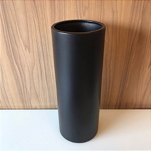 VASO DE CHÃO CILINDRICO PRETO FOSCO PEQUENO 59X23CM