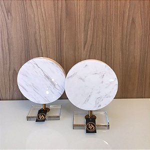 ESCULTURA DECORATIVA EM MARMORE E RESINA 29x22cm