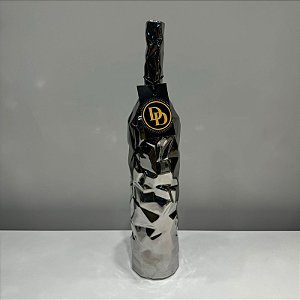 VASO GARRAFA DECORATIVO PRATA MEDIO