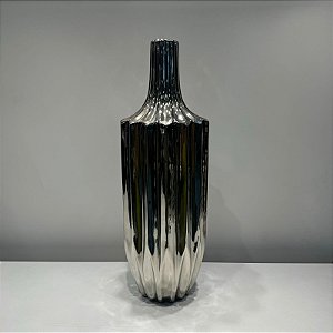 VASO GARRAFA PRATA DE CERAMICA GRANDE