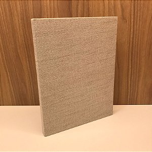 CAIXA LIVRO  EM MDF COM REVESTIMENTO EM LINHO CINZA