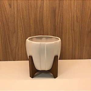 CACHEPOT 3 GOMOS COM SUPORTE EM MADEIRA