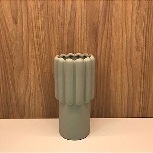 VASO CANELADO VERDE MENTA  PEQUENO