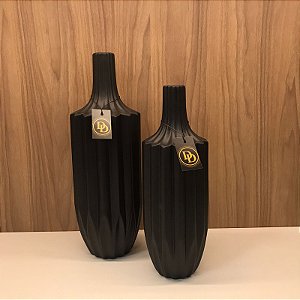 VASO DE CERAMICA PRETO G 48x17cm P 41x16cm