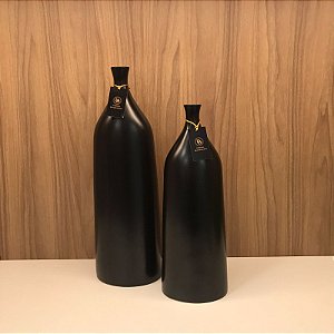 GARRAFA OVAL PRETO FOSCO G 52cm M 43cm