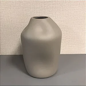 VASO ORGÂNICO AMASSADO CINZA CLARO FOSCO  MÉDIO 28X20CM