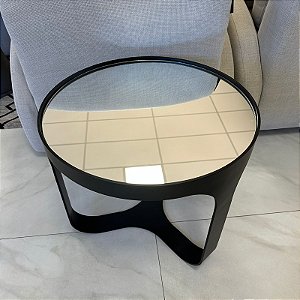 MESA 1 TAMPO ORGÂNICA  PRETA COM ESPELHO GRANDE