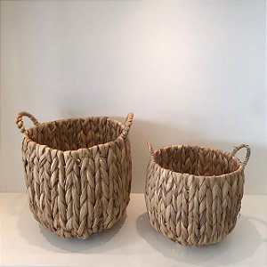 CONJUNTO CESTOS EM FIBRA NATURAL  2PÇS