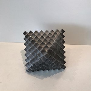 ESCULTURA CUBOS CINZA GRAFITE  GRANDE 15X17CM