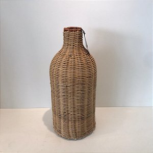 VASO EM RATAN NATURAL PEQUENO 36X16CM