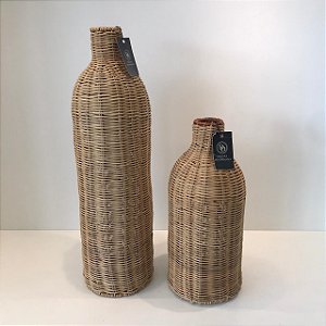 VASO EM RATTAN NATURAL GRANDE 52X15CM