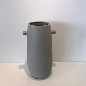 VASO STU CINZA ESCURO COM ALÇA  GRANDE 32X17CM