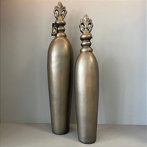 ESCULTURA PINO MARROM BRILHOSO G 78x16cm M 70x15cm