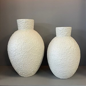 VASO BRANCO DE CERAMICA TEXTURA G 51X36cm M 44x34cm