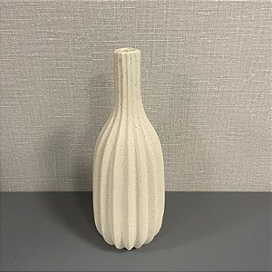 VASO GARRAFA EM CERAMICA BEGE PEQUENO