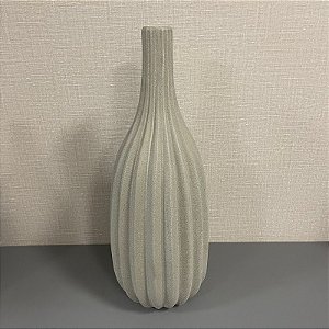 VASO GARRAFA EM CERAMICA CINZA GRANDE