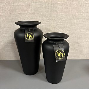 VASO AURORA PRETO GRANDE G 30cm M 25cm