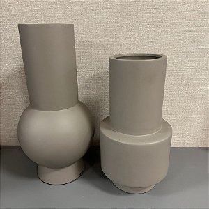 VASO CILINDRICO CINZA FOSCO G 46cm M 38cm