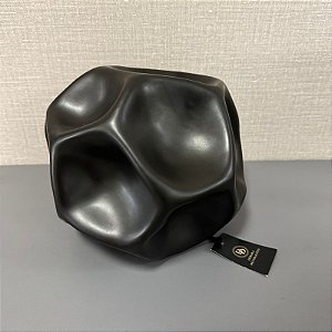 PEÇA DECORATIVA BOLA DE CERAMICA PRETO FOSCO