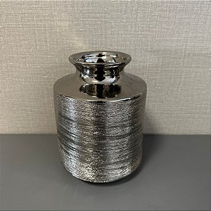 VASO DECORATIVO PRATA TEXTURAS