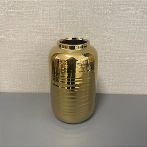 VASO DE CERAMICA DOURADO PEQUENO