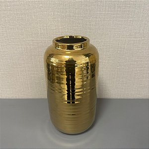 VASO DE CERAMICA DOURADO GRANDE
