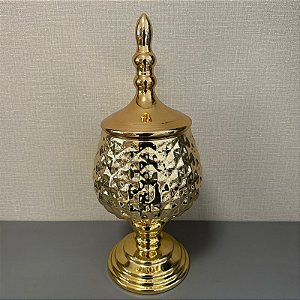 VASO TAÇA CROMADO OURO