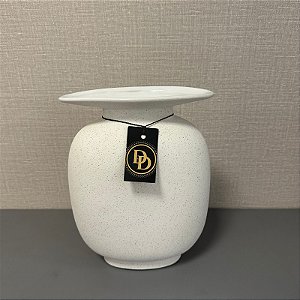 VASO DE CERAMICA BRANCO MEDIO
