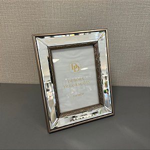 PORTA RETRATO EM MDF COM ESPELHO E LATERAL BRONZE