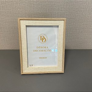 PORTA RETRATO EM MDF COM DETALHE EM LINHO