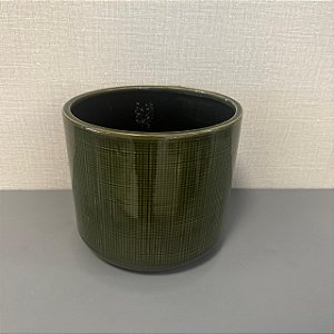 CACHEPOT EM CERAMICA VERDE GRANDE