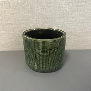 CACHEPOT DE CERAMICA VERDE PEQUENO