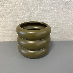 CACHEPOT DE CERAMICA VERDE MUSGO GRANDE
