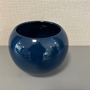 CACHEPOT DE CERAMICA BOLA AZUL BRILHOSO