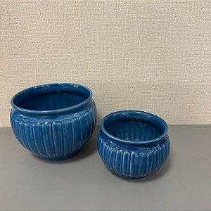 CACHEPOT SANTORINI AZUL G 24x17cm M 18x13cm
