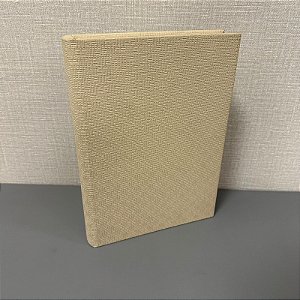 CAIXA LIVRO EM MDF COM REVESTIMENTO EM PU BEGE