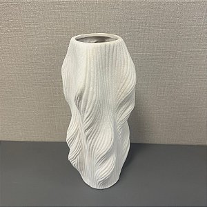 VASO EM CERAMICA BRANCO GRANDE