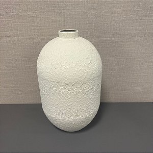 VASO EM METAL BRANCO GRANDE