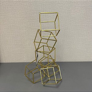 ESCULTURA EM METAL DOURADO