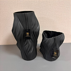 VASO DECOR PORCELANA PRETO 36CM