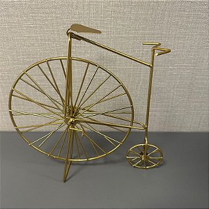 ESCULTURA BICICLETA DECORATIVA DOURADA 26CM