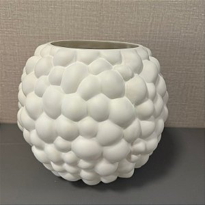 VASO EM VIDRO BRANCO G 25CM