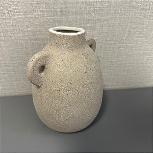 VASO EM CERAMICA CINZA 16X14 CM